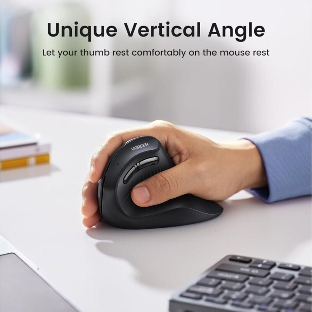 Mouse Wireless UGREEN MU008, 4000DPI, BT / Wi-Fi, Nero