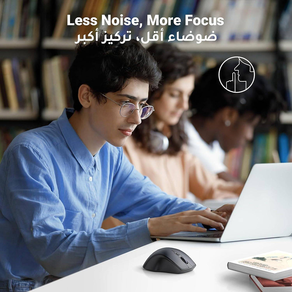 Mouse Wireless UGREEN MU101, 4000DPI, BT / Wi-Fi, Nero