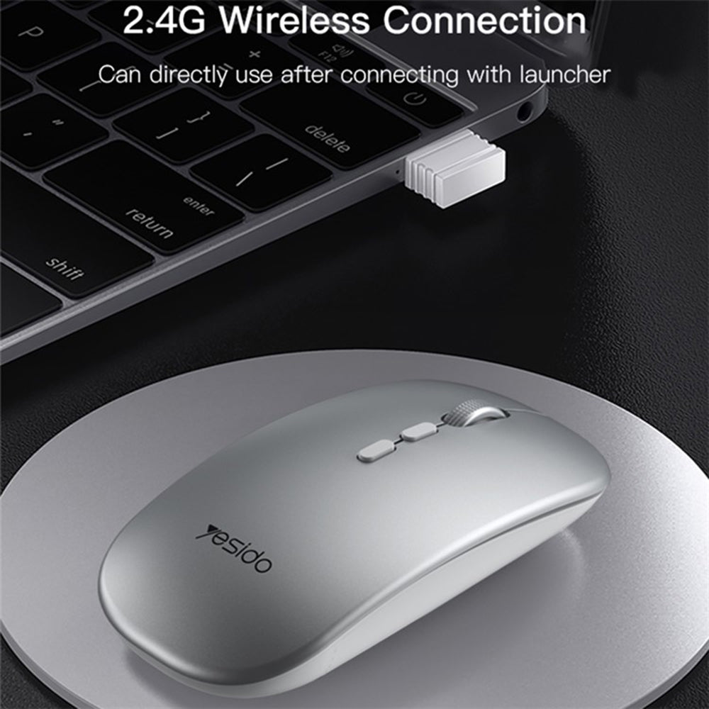 Mouse Wireless Yesido KB15, 800DPI - 1600DPI, Argento