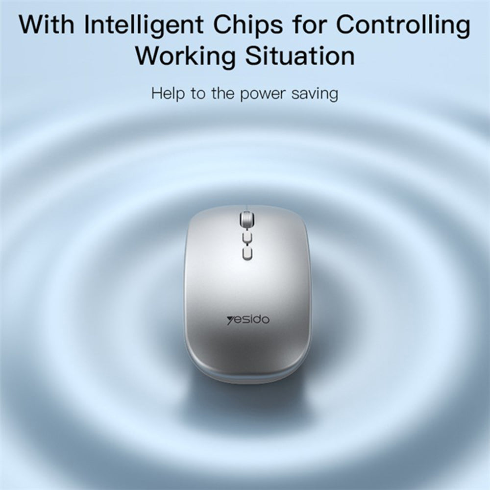 Mouse Wireless Yesido KB15, 800DPI - 1600DPI, Argento
