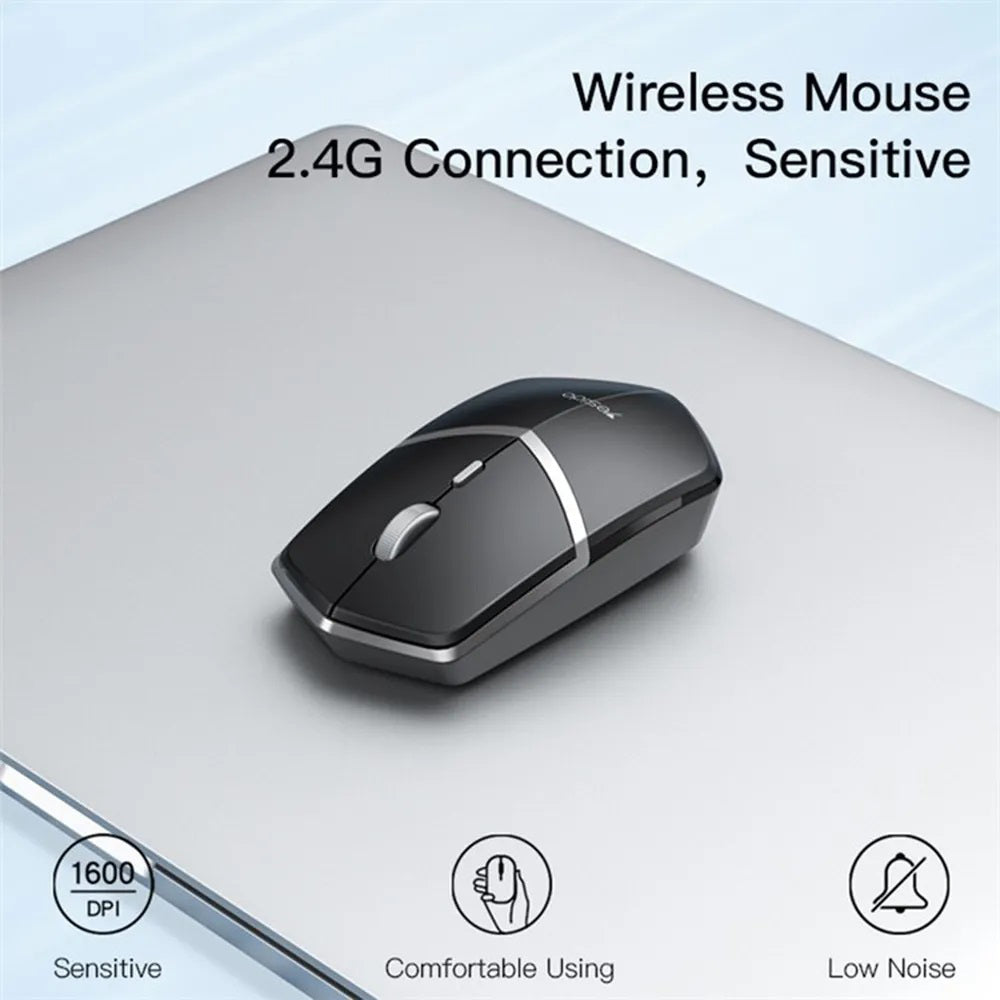 Mouse Wireless Yesido KB16, 1600DPI, Nero