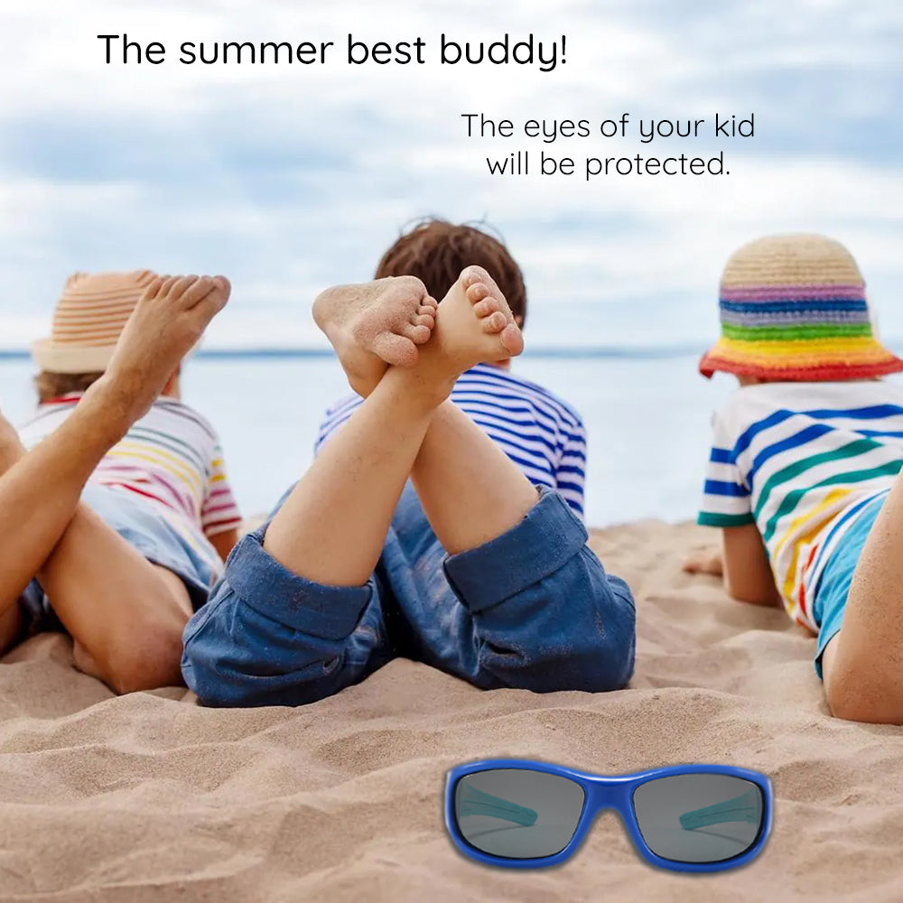 Occhiali da Sole Sportivi per Bambini Techsuit 800-C29, Polarizzati, Blu Celeste