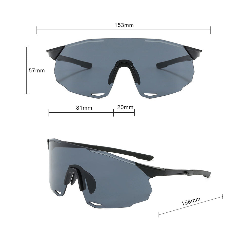 Occhiali da Ciclismo Unisex Techsuit 8853, Nero Grigio
