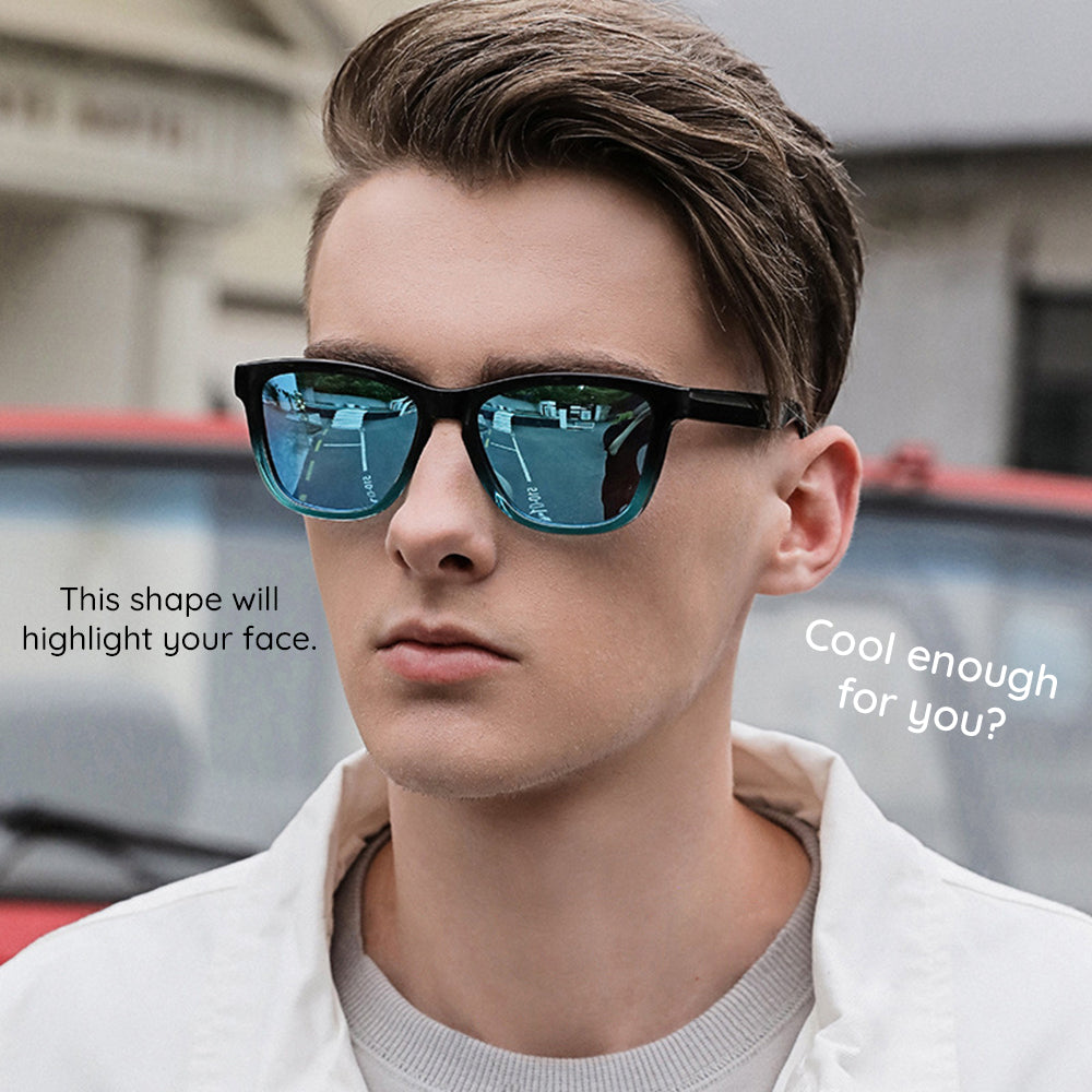 Occhiali da Sole Uomo Techsuit 0717, Polarizzati, Protezione UV, Neri Gialli