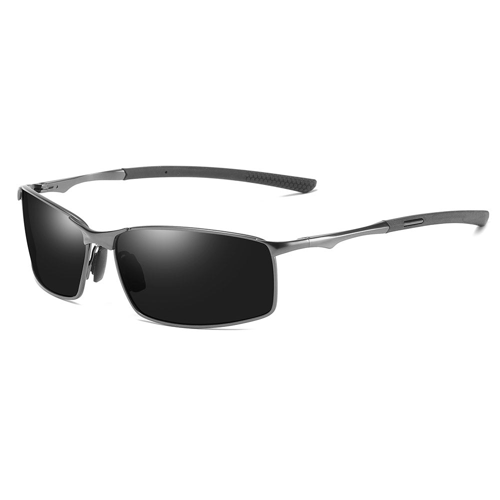 Occhiali da Sole Uomo Techsuit 559, Polarizzati, Protezione UV, Neri Argento