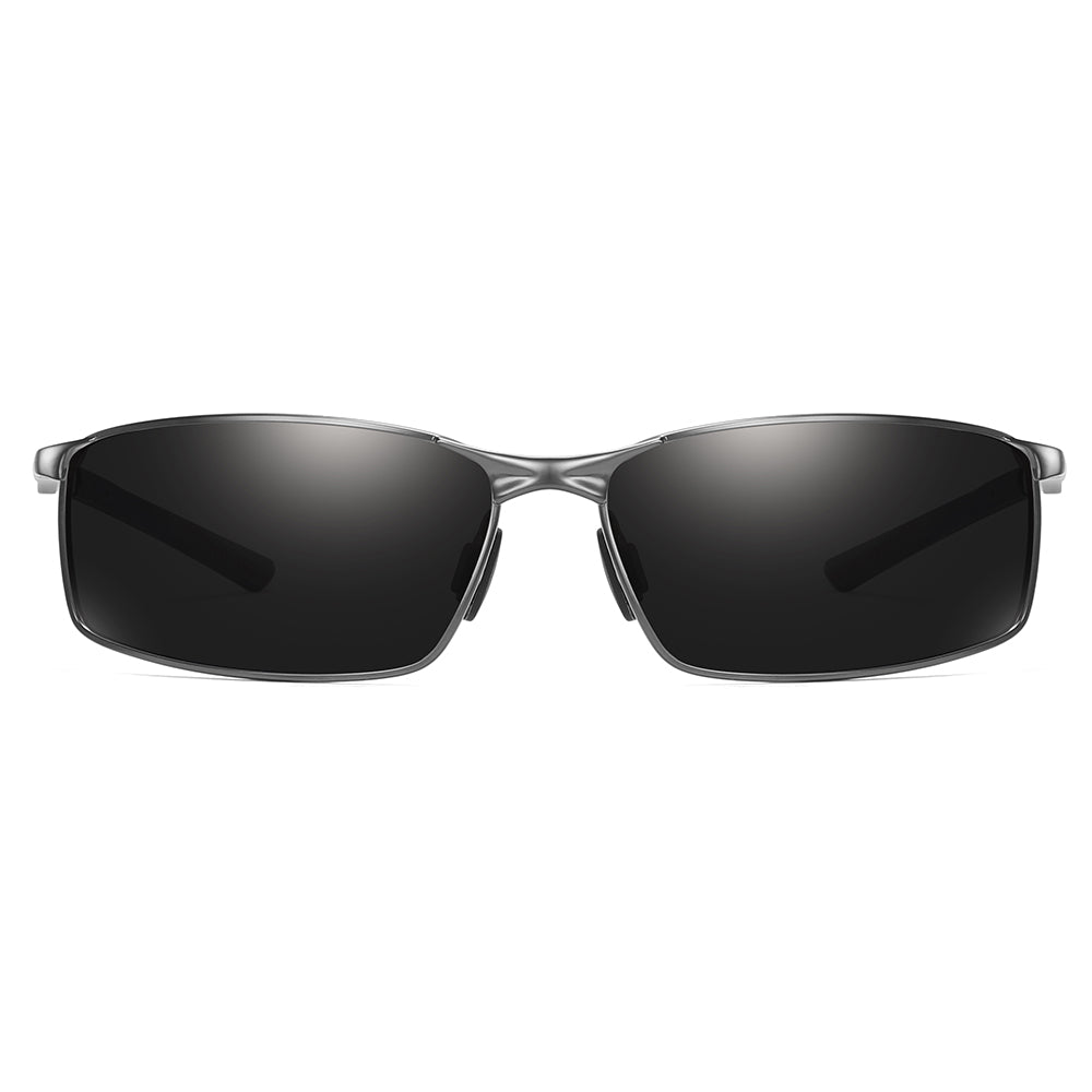 Occhiali da Sole Uomo Techsuit 559, Polarizzati, Protezione UV, Neri Argento