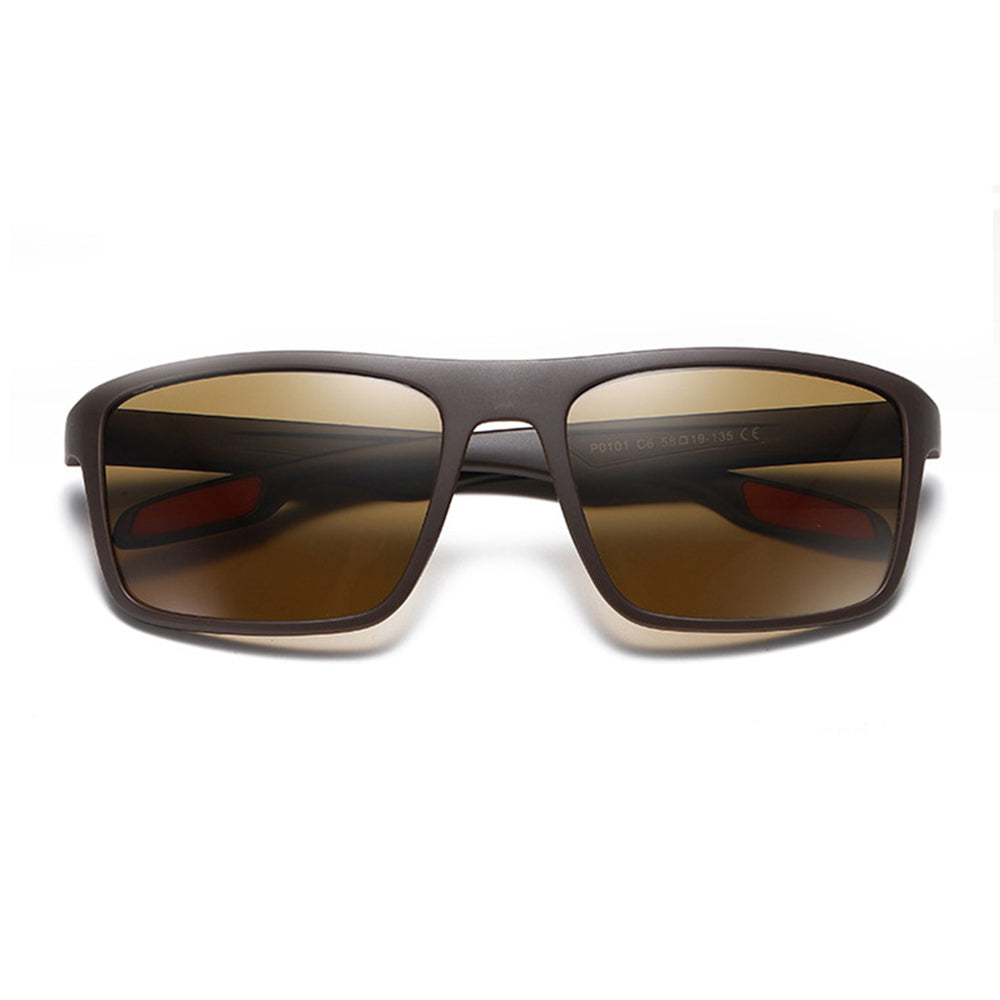 Occhiali da Sole Uomo Techsuit TR90 (MM101), Polarizzati, Protezione UV, Marrone