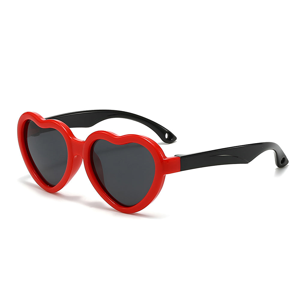 Occhiali da Sole Bambini Techsuit 23070, Polarizzati, Protezione UV, Nero Rosso