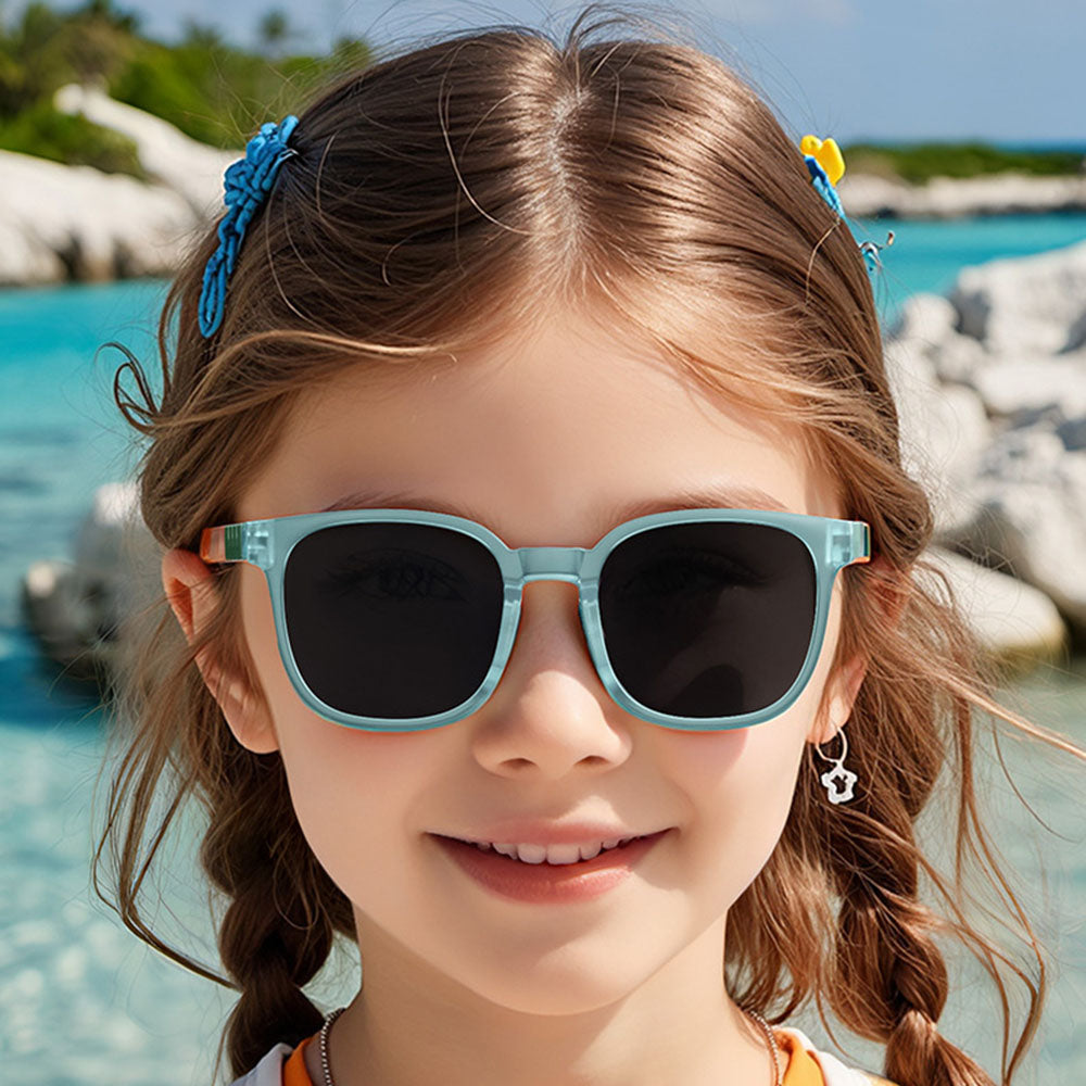 Occhiali da Sole Bambini Techsuit 9694, Polarizzati, Protezione UV, Blu Nero
