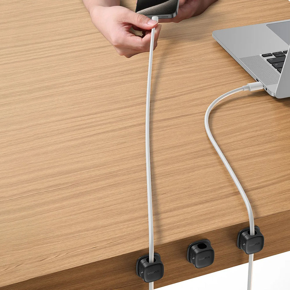 Baseus Lite Magnetic Cable Organizer, Set of 3 Pieces, Black B01331106111-00