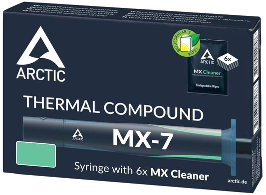 Pasta Termoconduttiva ARCTIC MX-7 + Salviette MX Cleaner, Tipo Siringa, 4g ACTCP00092A