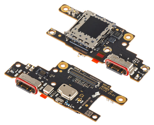 Scheda con Connettore di Ricarica - Microfono - Modulo Lettore SIM Xiaomi Poco F6, Service Pack 5600010N16T00