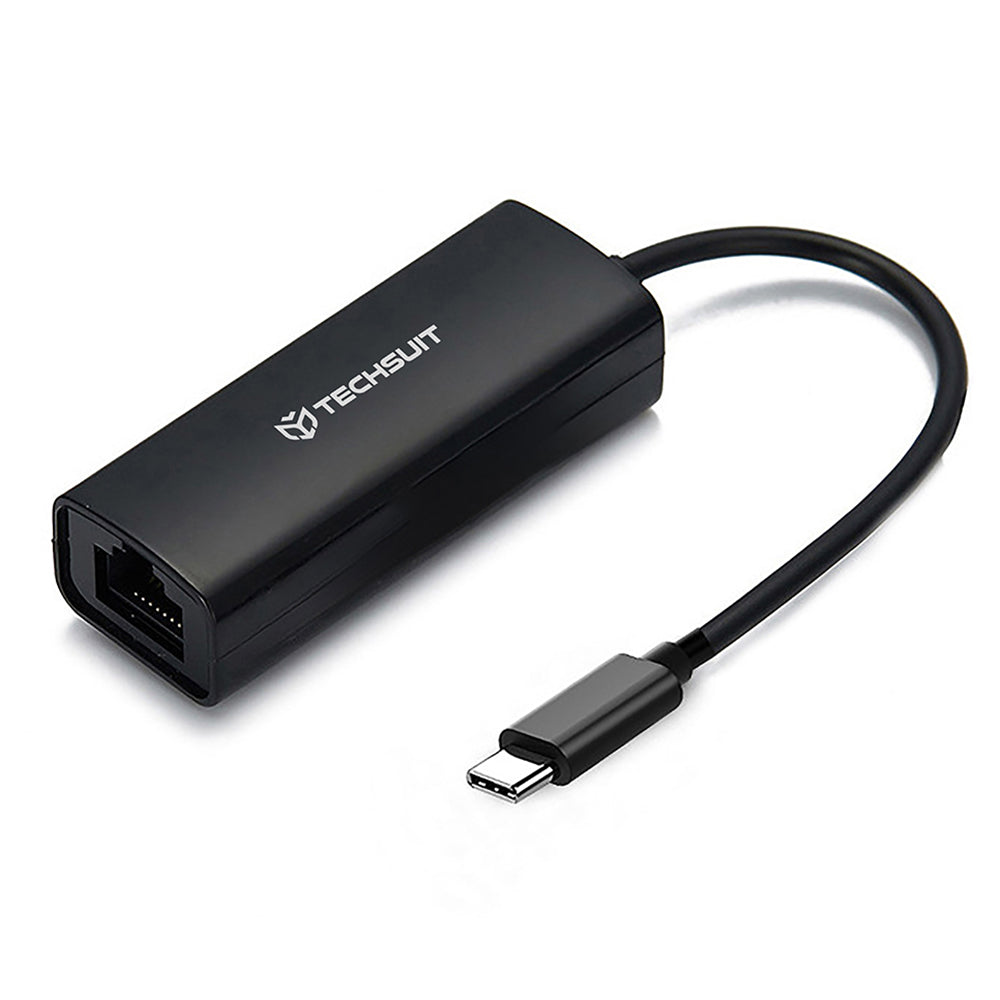 Techsuit AC20 Network Card, RJ45, USB-C, Black