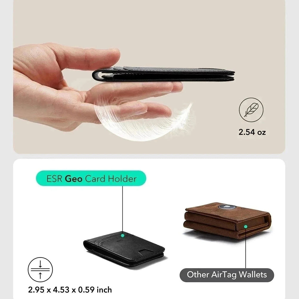Portafoglio ESR Classic Geo Carbon con funzione Find My e Protezione RFID, Nero