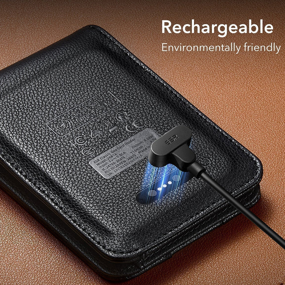 Portafoglio ESR Classic Geo Carbon con funzione Find My e Protezione RFID, Nero