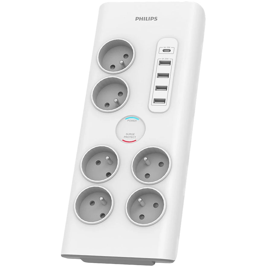 Caricatore di rete Philips, 4 x USB-A - 1 x USB-C - 6 x Schuko, bianco PHIL-SPN7060WA/60
