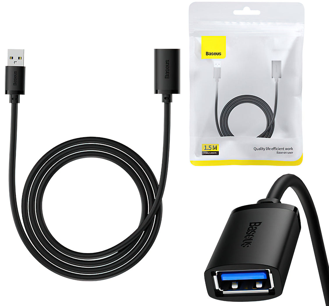 Prolunga USB 3.0 Baseus AirJoy Series, 1.5m, Nero B00631103111-02