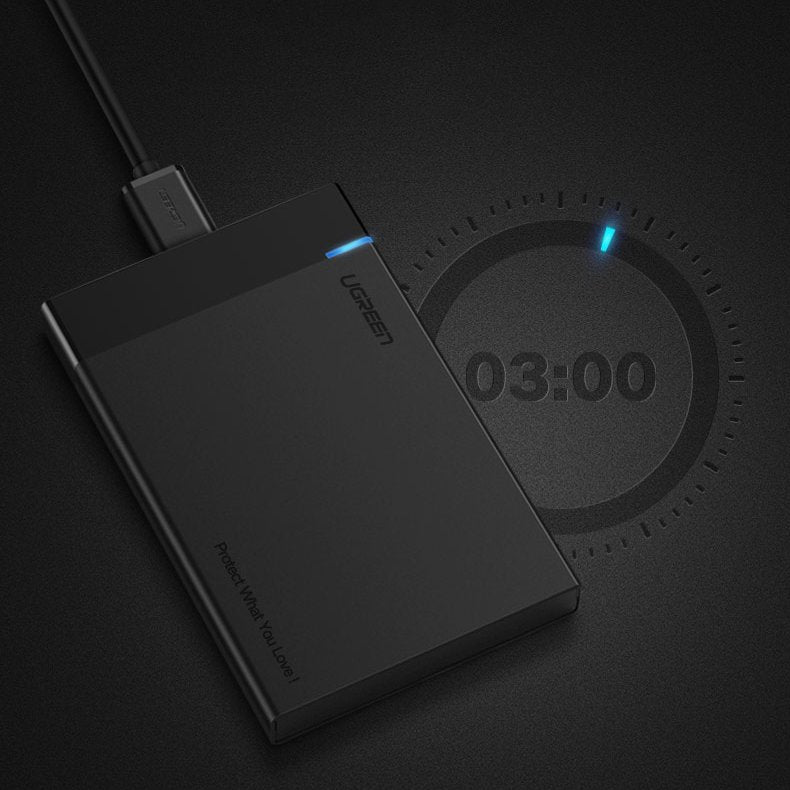 Rack UGREEN US221 per HDD / SSD SATA 2.5inch, USB 3.2, Nero