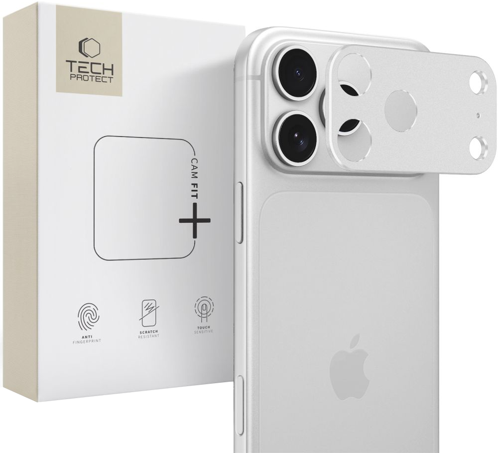 Tech-Protect Camalloy Fit+ Rear Camera Protection Frame for Apple iPhone 18 Pro Max, Aluminum, Silver