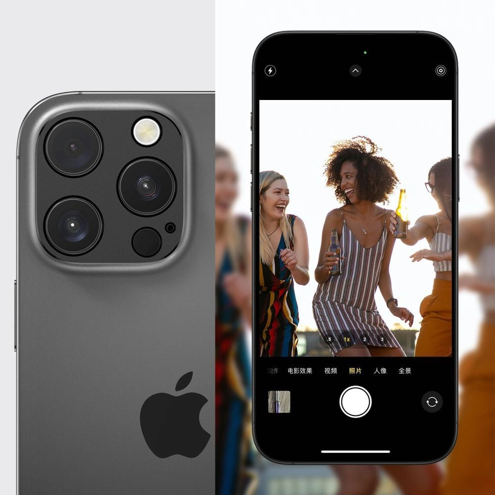 Cornice di protezione per la fotocamera posteriore Tech-Protect Camalloy Fit+ per Apple iPhone 17 Pro, Alluminio, Arancione