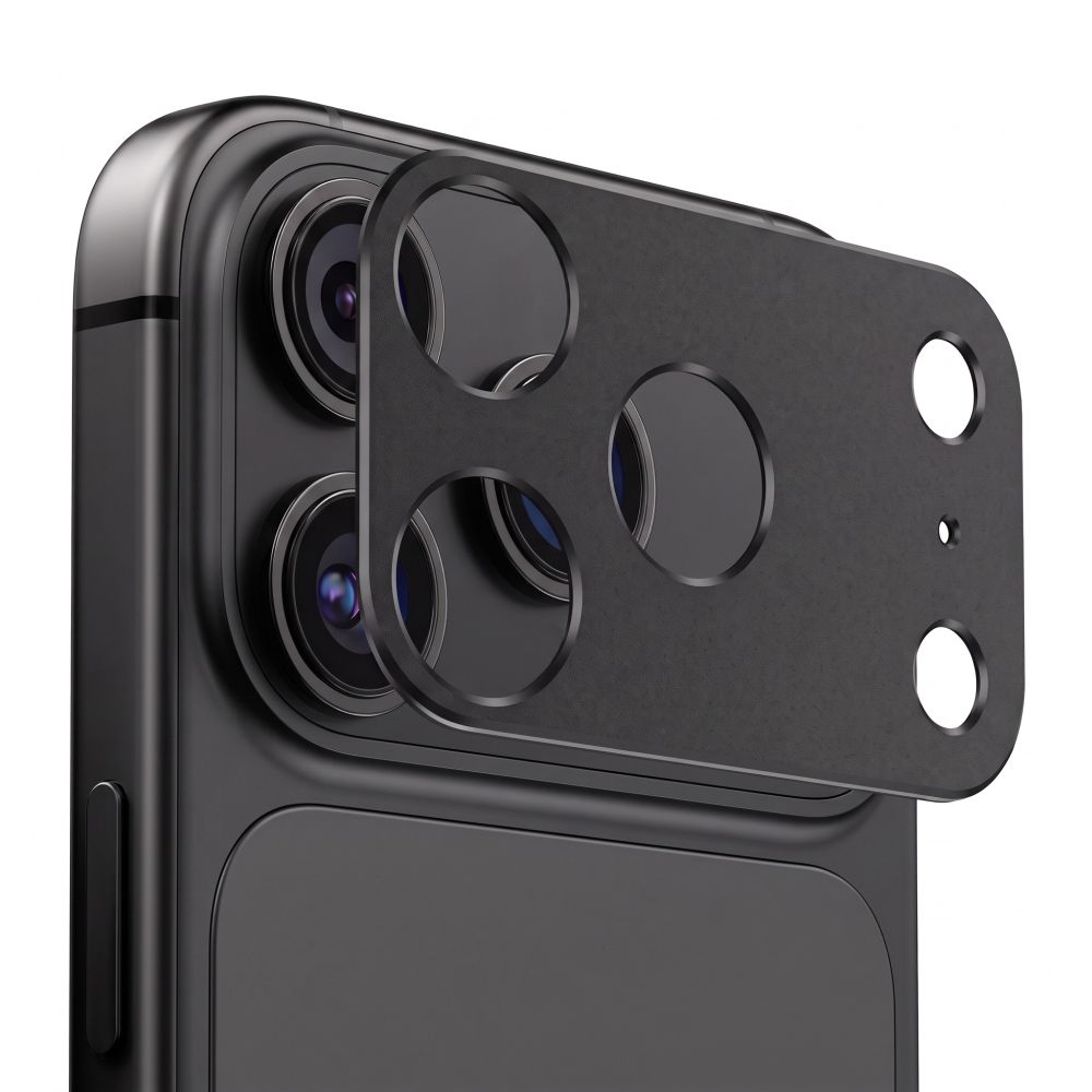 Cornice protettiva per fotocamera posteriore Tech-Protect Camalloy Fit+ per Apple iPhone 18 Pro, Alluminio, Nera