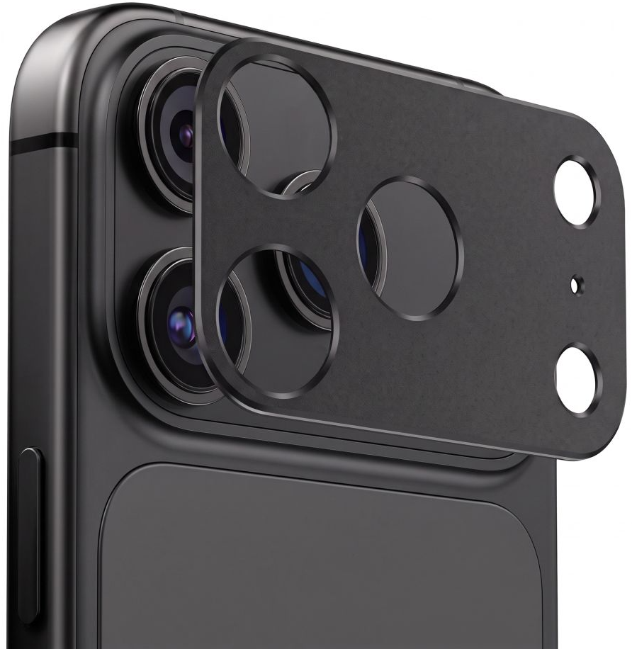 Cornice protettiva per fotocamera posteriore Tech-Protect Camalloy Fit+ per Apple iPhone 18 Pro Max, Alluminio, Nero