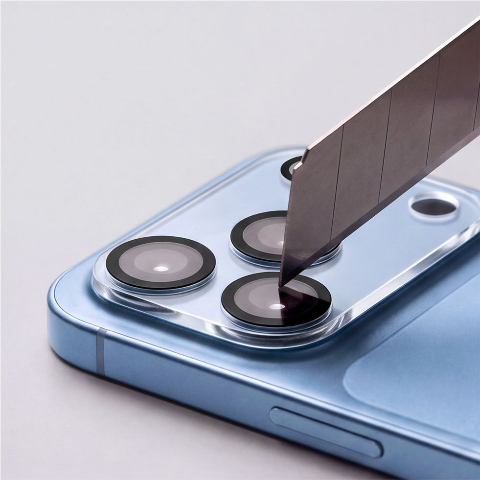 Cornice protettiva per fotocamera posteriore Tech-Protect Cam Fit+ per Apple iPhone 18 Pro, vetro temperato, trasparente