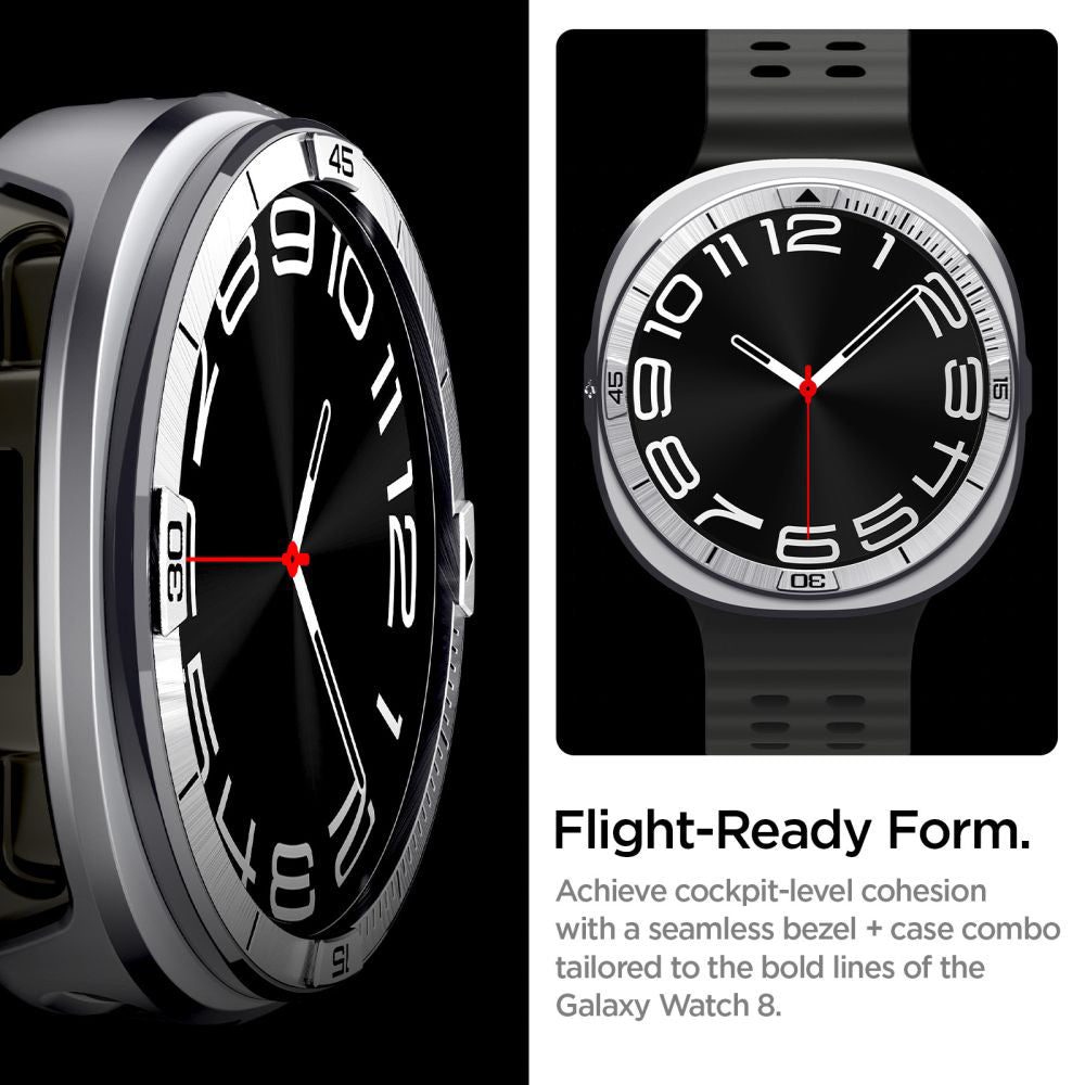 Cornice di Protezione Spigen Tune Pro Pilot per Samsung Galaxy Watch8 44mm, Argento ACS10011
