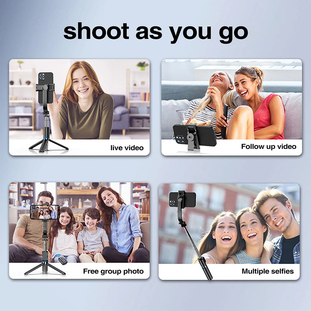 Selfie Stick Bluetooth Techsuit C01, Universale, Nero