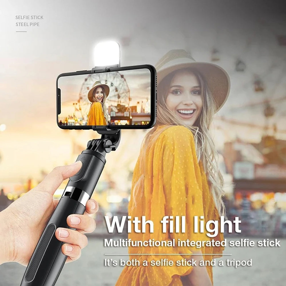 Selfie Stick Bluetooth Techsuit L02s, Universale, Nero