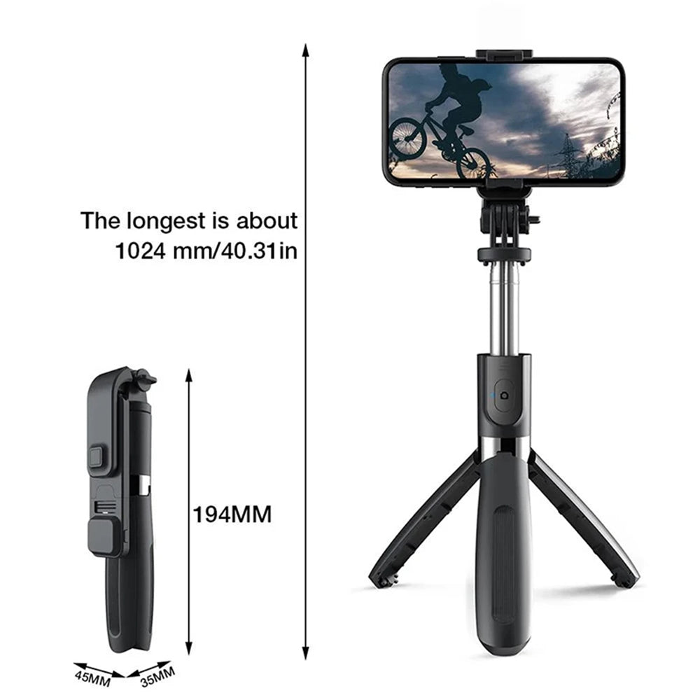 Selfie Stick Bluetooth Techsuit L02s, Universale, Nero