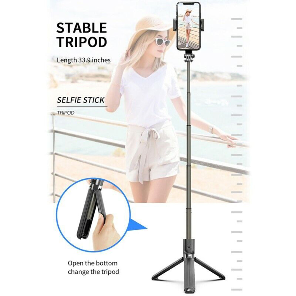 Selfie Stick Bluetooth Techsuit L08, Universale, Nero