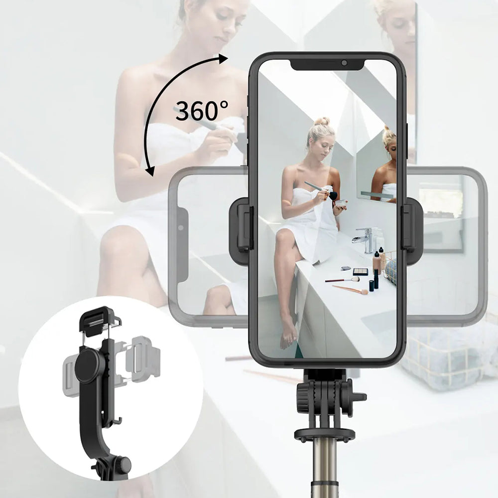 Selfie Stick Bluetooth Techsuit Q03, Universale, Nero