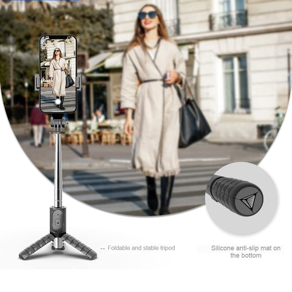 Selfie Stick Bluetooth Techsuit Q10, Universale, Nero