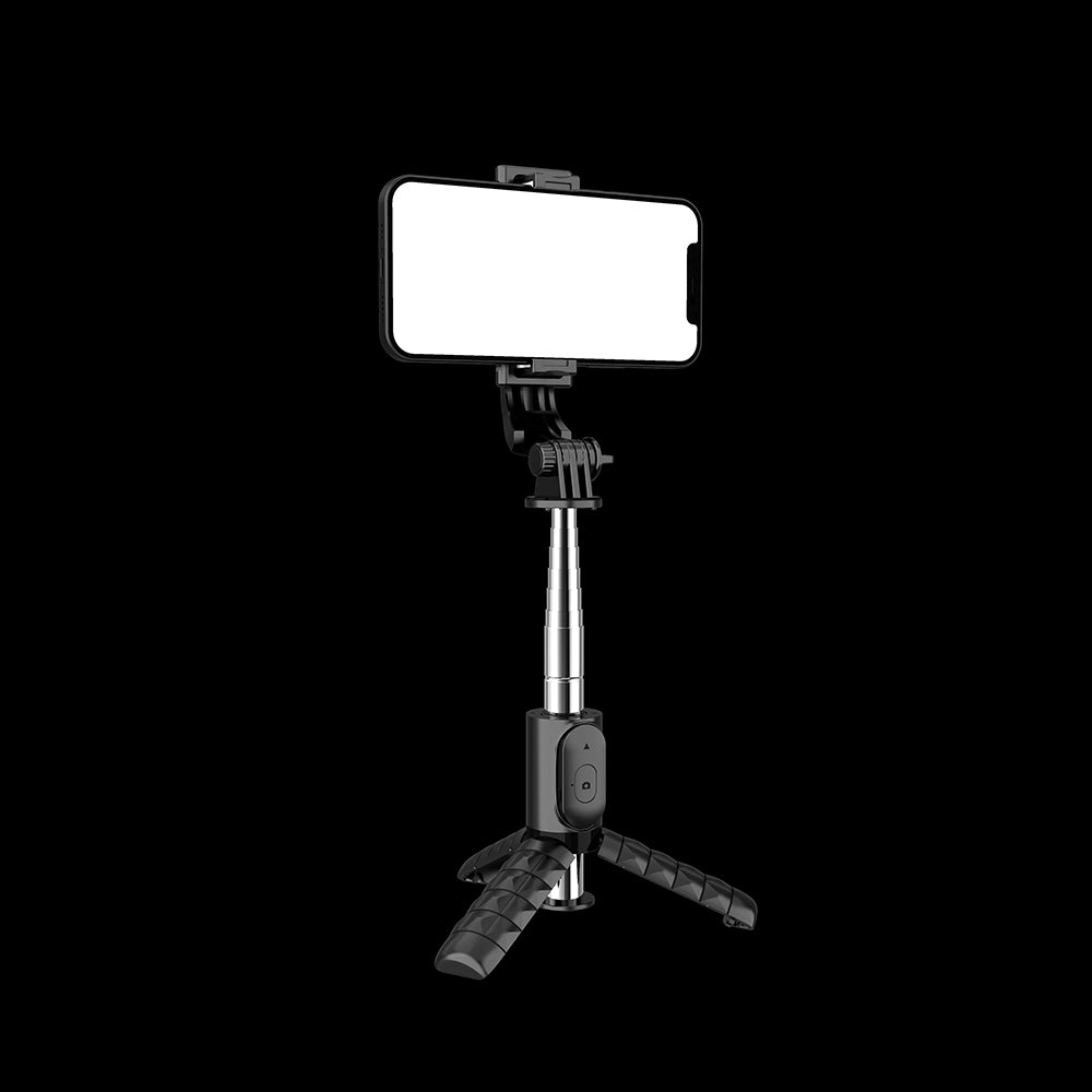 Selfie Stick Bluetooth Techsuit Q11, Universale, Nero