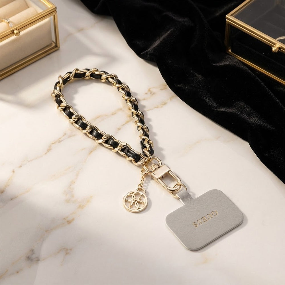 Cordino per Telefono Guess Saffiano 4G Charm, Nero