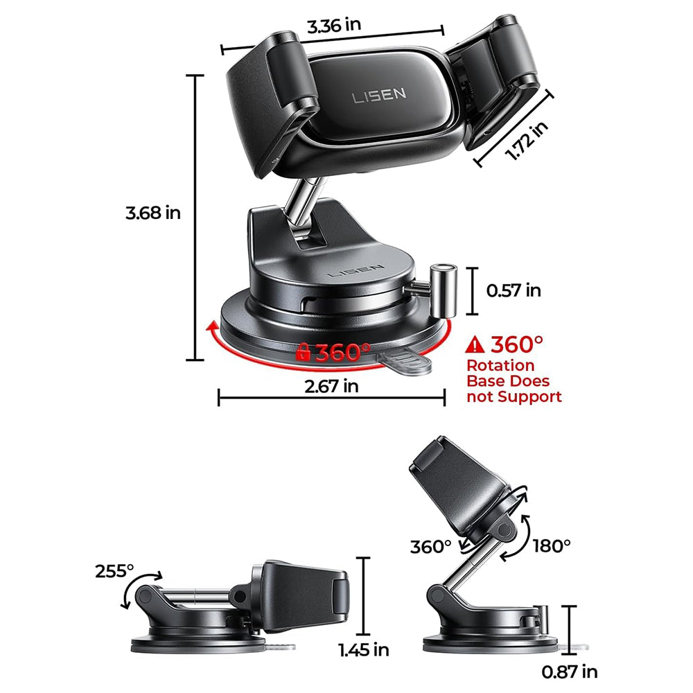Supporto Auto Lisen A609, 4 pollici - 7 pollici, Nero YL0225120003