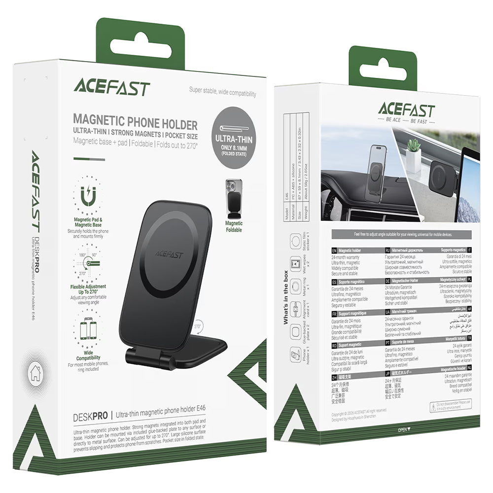 Supporto Auto Magnetico Acefast E46, Universale, Nero