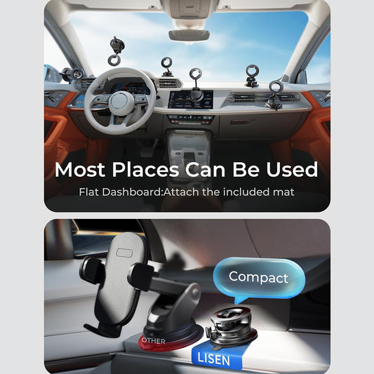 Lisen A608 Magnetic Car Mount, 4 inch - 7 inch, Black
