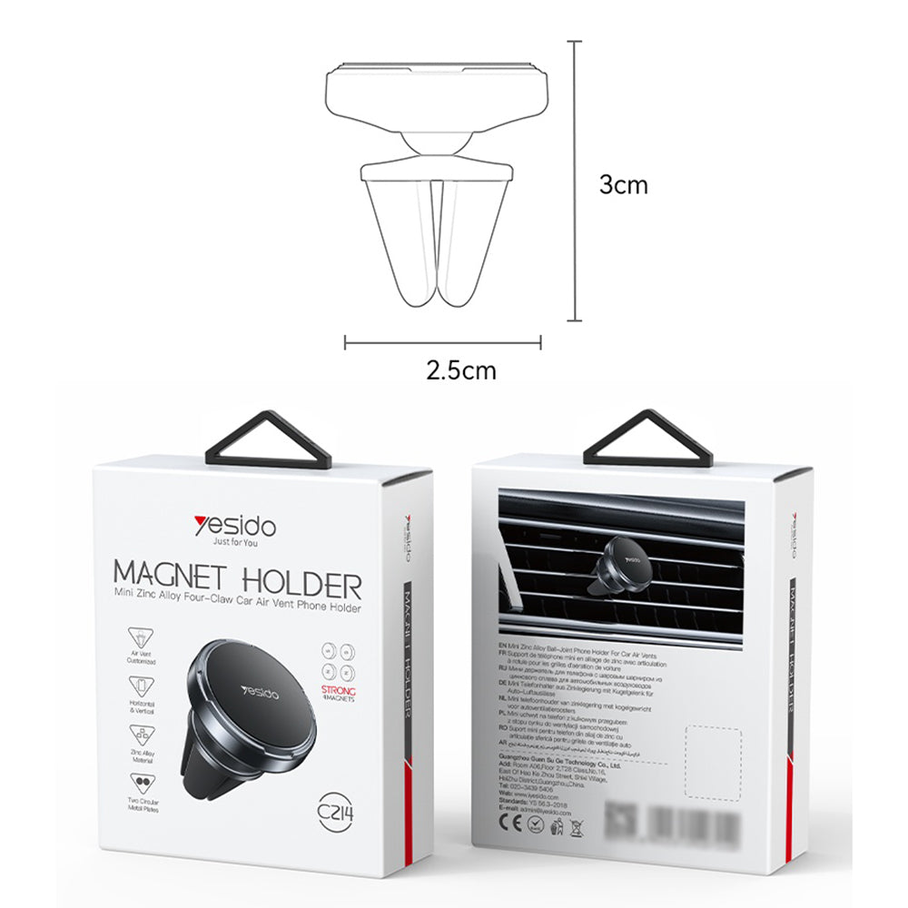 Supporto Auto Magnetico Yesido C214, Universale, Nero