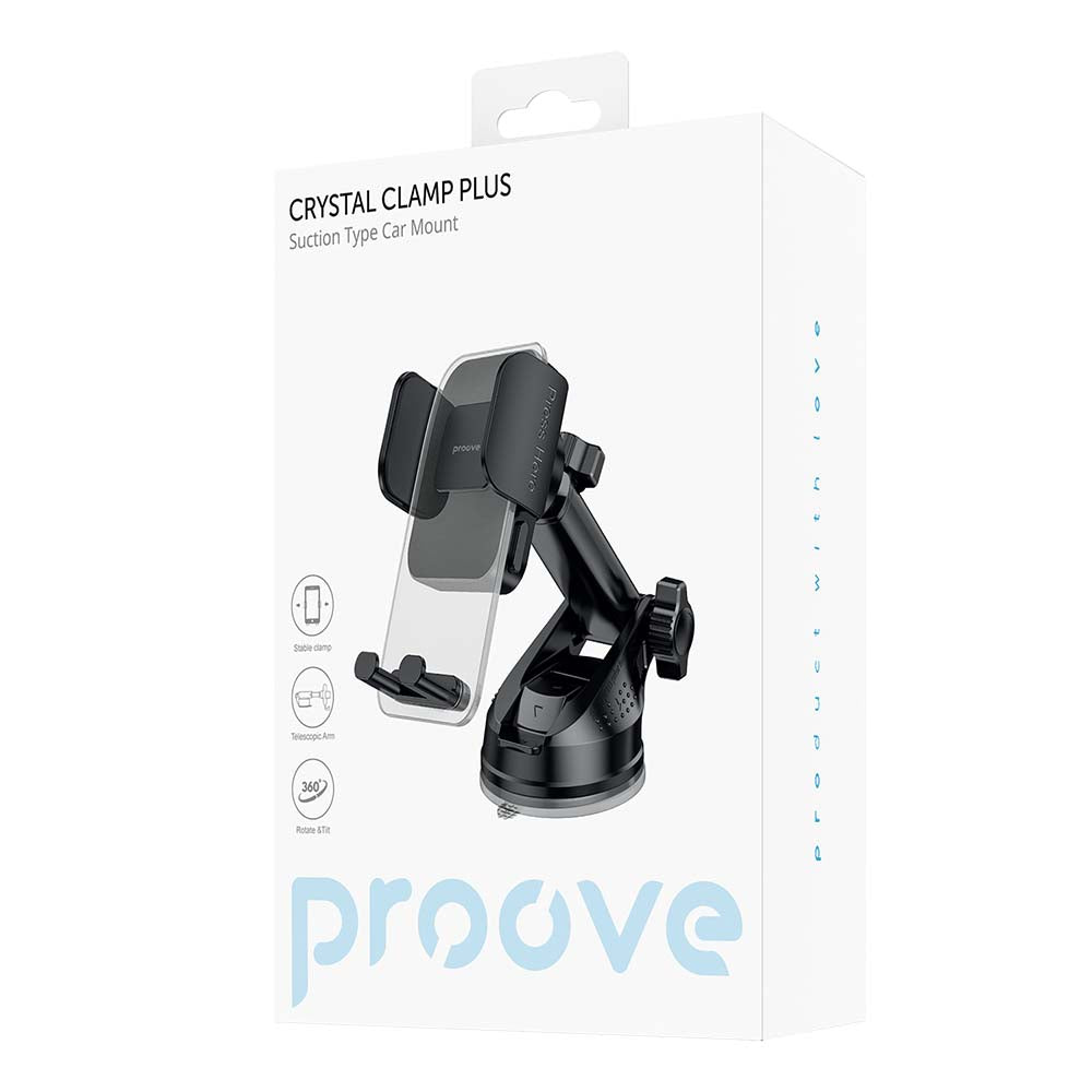 Supporto Auto Proove Crystal Clamp Plus Dash, 4.7inch - 6.9inch, Nero CHCSP0000001