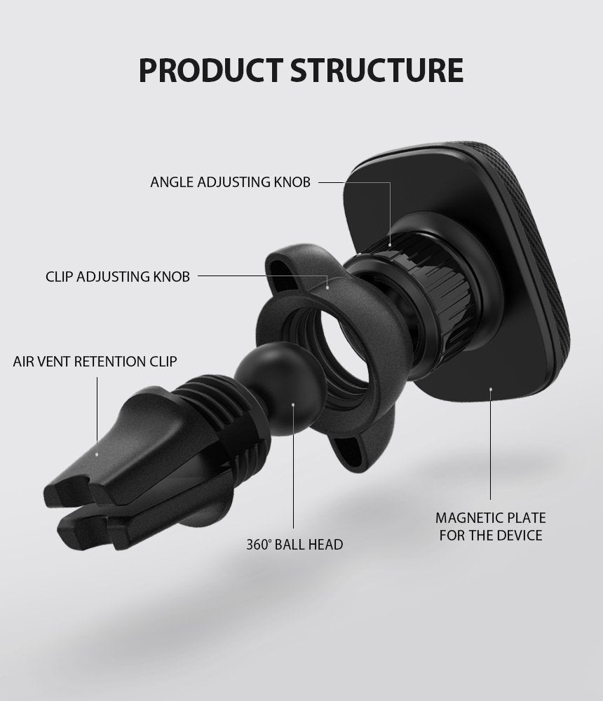 Supporto Auto Magnetico Ringke Power Clip, Universale, Nero
