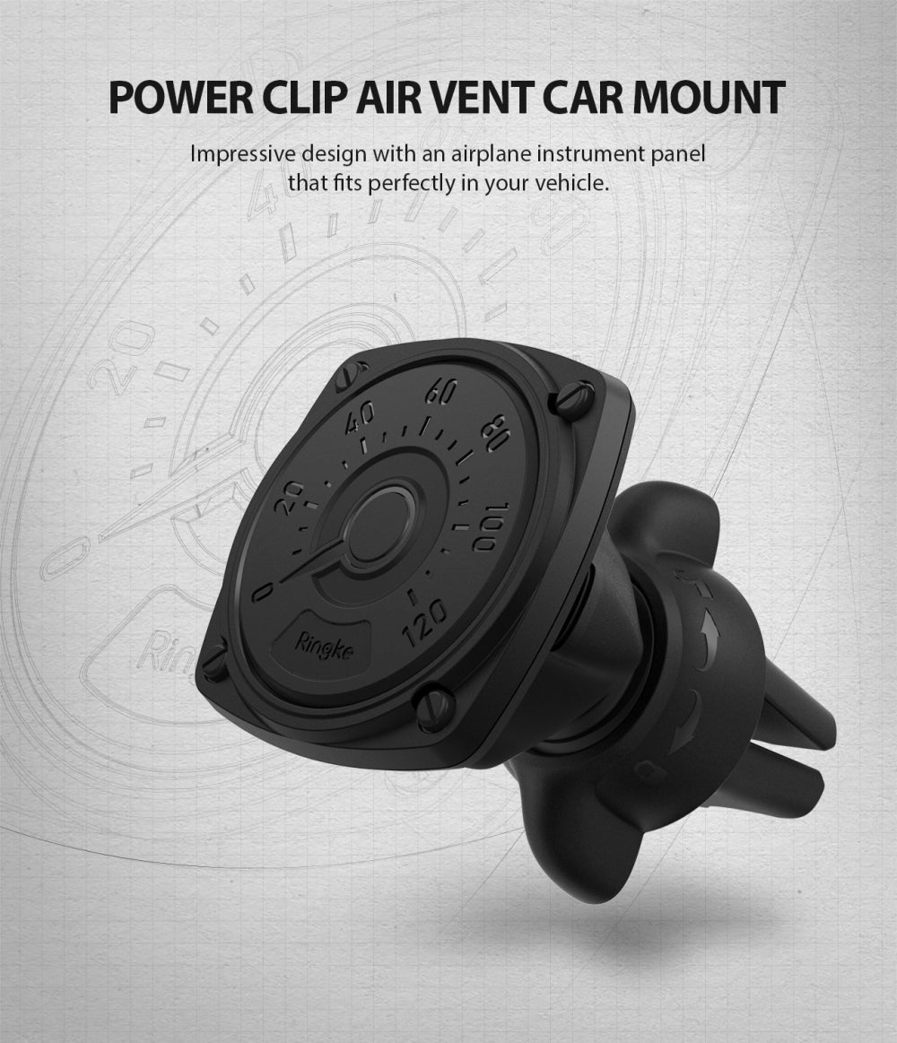 Supporto Auto Magnetico Ringke Power Clip, Universale, Nero