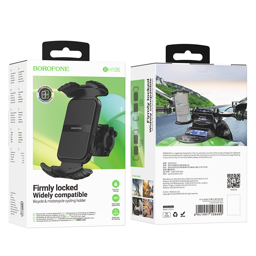 Supporto Bicicletta Motocicletta Borofone BH105 Basalt, 4.7inch - 7inch, Nero