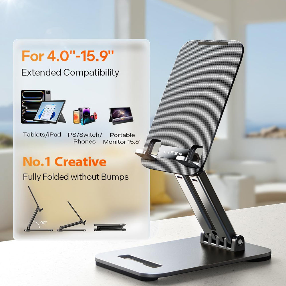 Supporto da scrivania Lisen per telefono / tablet, 4inch - 15.9inch, Nero YL0424080007