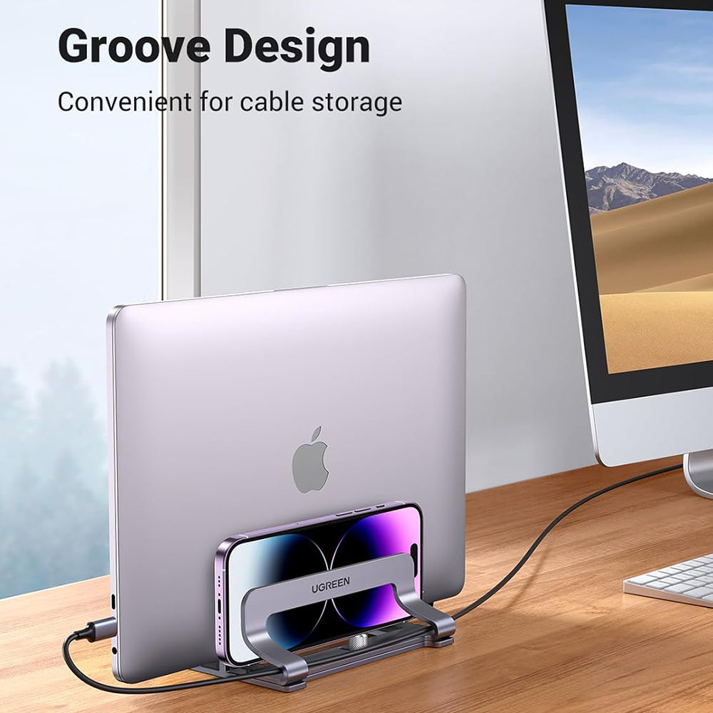 Supporto Verticale UGREEN LP258 Two per Laptop con spessore 12mm - 26mm, Argento