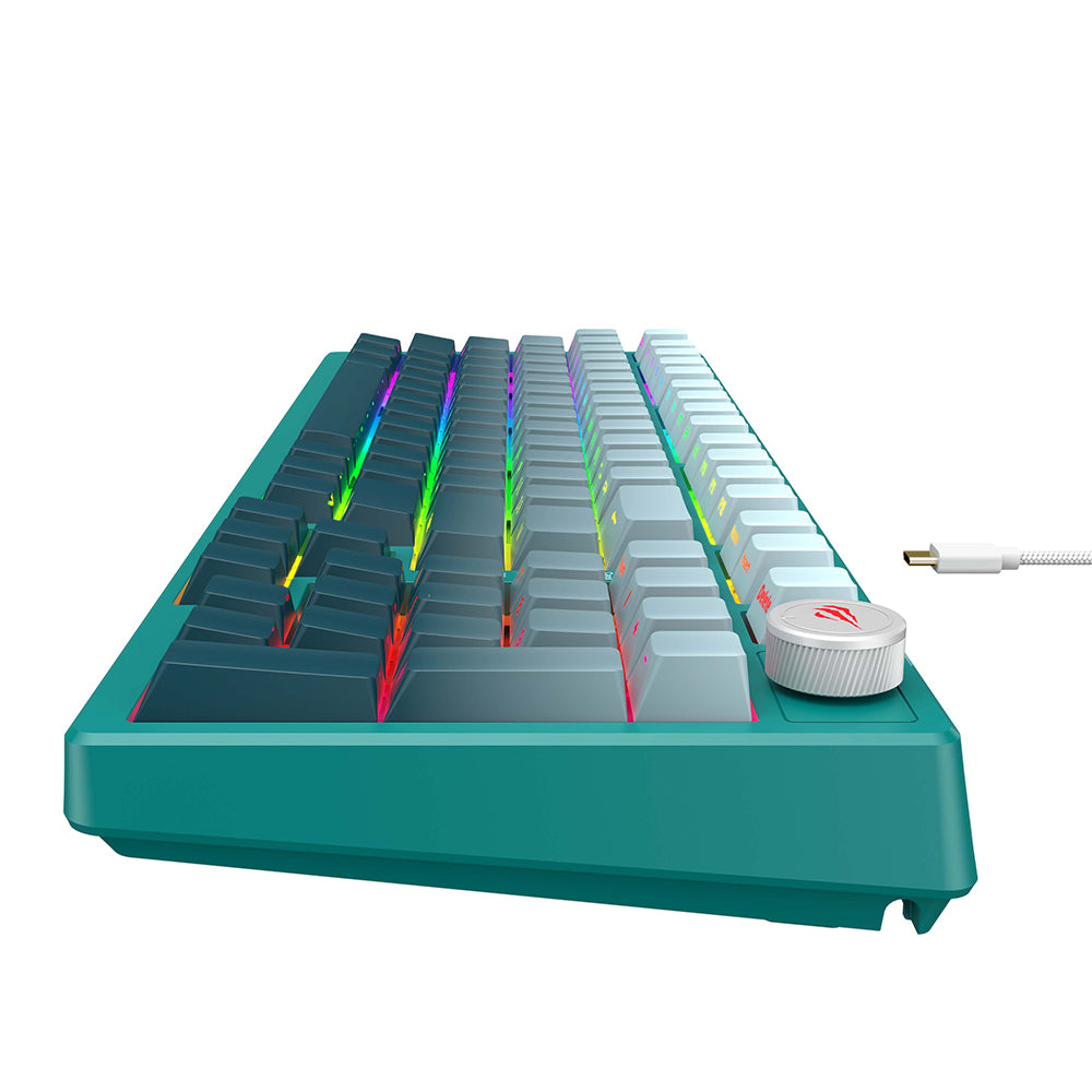 Tastiera Gaming HAVIT KB899L, RGB, 1.8m, Bianca Verde