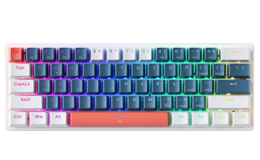 Tastiera Gaming Wired USB Machenike K500-B61 Meccanica, RGB, Blu Bianca