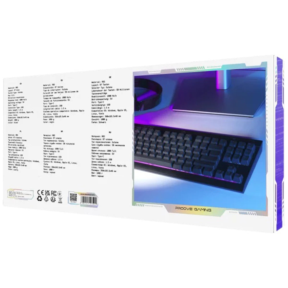 Tastiera Gaming Wired USB Proove Sideswap, RGB, 1.5m, Nera CKSIEN00022401