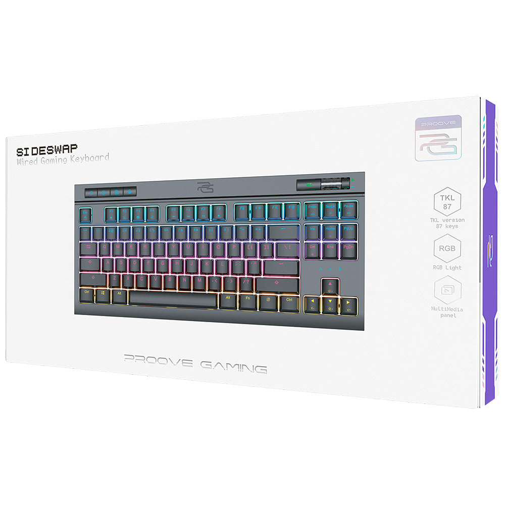 Tastiera Gaming Wired USB Proove Sideswap, RGB, 1.5m, Nera CKSIEN00022401